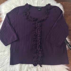 WILLI SMITH RUFFLED BUTTON UP CARDIGAN-SZ XL-NWT